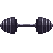 A barbell with one huge plate and one tiny plate